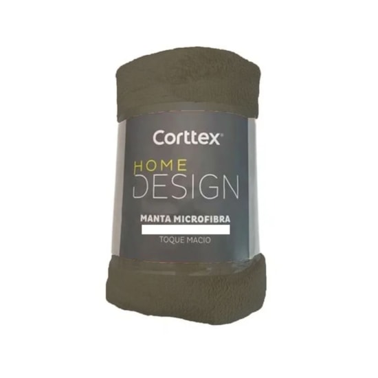 Manta de Microfibra Solteiro Corttex Home Desing Taupe 1,50m x 2,00m