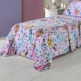 Manta de Microfibra Solteiro Infantil Andreza Disney Princesas