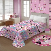 Manta Microfibra Minnie e Margarida Disney Solteiro Jolitex