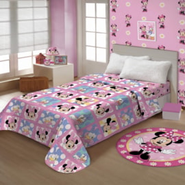 Manta Microfibra Minnie e Margarida Disney Solteiro Jolitex