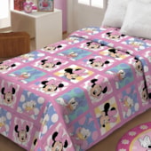 Manta Microfibra Minnie e Margarida Disney Solteiro Jolitex