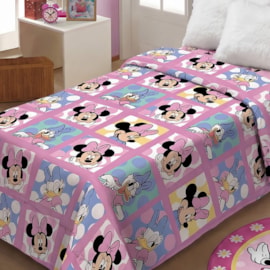 Manta Microfibra Minnie e Margarida Disney Solteiro Jolitex
