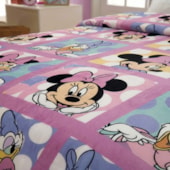 Manta Microfibra Minnie e Margarida Disney Solteiro Jolitex