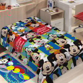 Manta Microfibra Soft Mickey Mouse Solteiro Jolitex Manta Microfibra Soft Mickey Mouse Solteiro Jolitex