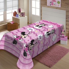 Manta Microfibra Soft Minnie Cute Solteiro Jolitex Manta Microfibra Soft Minnie Cute Solteiro Jolitex
