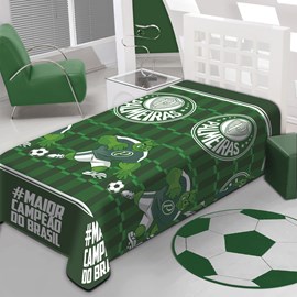 Manta Microfibra Soft Palmeiras Campeão Solteiro Jolitex Manta Microfibra Soft Palmeiras Campeão Solteiro Jolitex