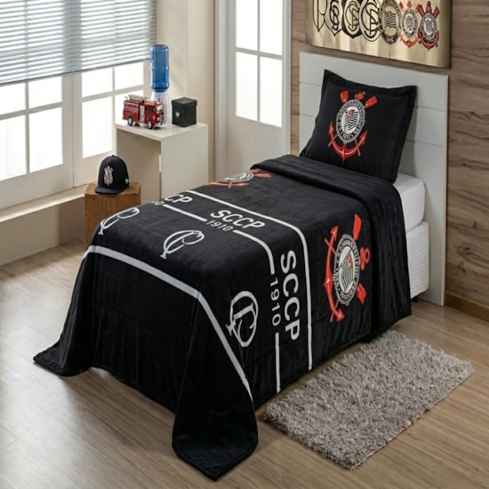 Manta Microfibra Solteiro Jolitex Fun Corinthians II