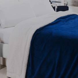 Manta Sherpa Casal Andreza Azul Marinho Manta Sherpa Casal Andreza Azul Marinho