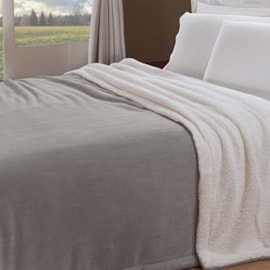 Manta Sherpa Casal Andreza Cinza Manta Sherpa Casal Andreza Cinza