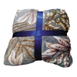 Manta Sherpa Casal Andreza Flores Cinza Manta Sherpa Casal Andreza Flores Cinza