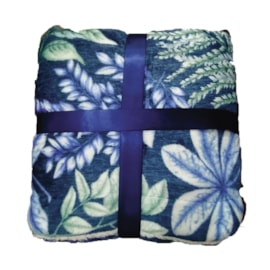 Manta Sherpa Casal Andreza Flores Verde Manta Sherpa Casal Andreza Flores Verde