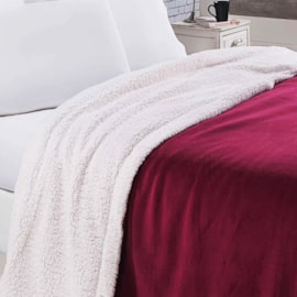 Manta Sherpa Casal Andreza Vinho Manta Sherpa Casal Andreza Vinho