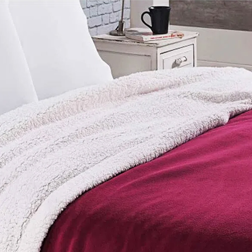 Manta Sherpa Casal Andreza Cinza