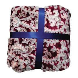 Manta Sherpa Queen Andreza Arabesco Vinho Manta Sherpa Queen Andreza Arabesco Vinho