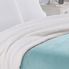 Manta Sherpa Queen Andreza Azul Claro Manta Sherpa Queen Andreza Azul Claro