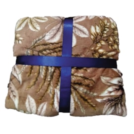 Manta Sherpa Queen Andreza Bege Florido Manta Sherpa Queen Andreza Bege Florido