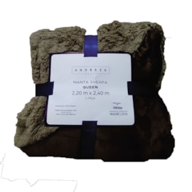 Manta Sherpa Queen Andreza Marrom Manta Sherpa Queen Andreza Marrom