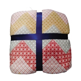 Manta Sherpa Queen Andreza Zig Zag Laranja Manta Sherpa Queen Andreza Zig Zag Laranja