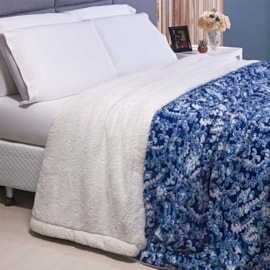 Manta Sherpa Solteiro Andreza Arabesco Azul Manta Sherpa Solteiro Andreza Arabesco Azul