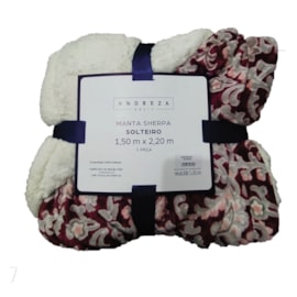 Manta Sherpa Solteiro Andreza Arabesco Vinho Manta Sherpa Solteiro Andreza Arabesco Vinho