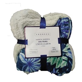 Manta Sherpa Solteiro Andreza Flores Verde Manta Sherpa Solteiro Andreza Flores Verde