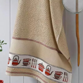 Pano de Copa Avulso Dohler Picnic Bule e Xicaras 45x70 Pano de Copa Avulso Dohler Picnic Bule e Xicaras 45x70