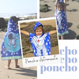 Poncho de Praia Infantil com Capuz  Astronauta Poncho de Praia Infantil com Capuz  Astronauta
