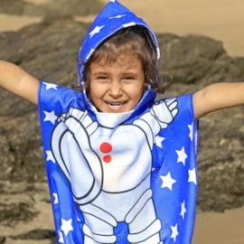 Poncho de Praia Infantil com Capuz  Astronauta Poncho de Praia Infantil com Capuz  Astronauta