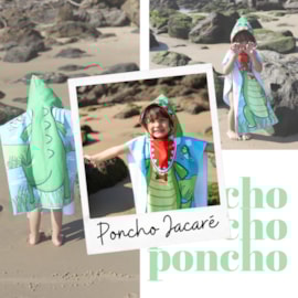 Poncho de Praia Infantil com Capuz Jacaré Poncho de Praia Infantil com Capuz Jacaré