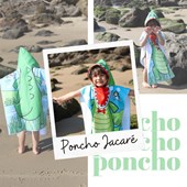 Poncho de Praia Infantil com Capuz Jacaré