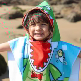 Poncho de Praia Infantil com Capuz Jacaré Poncho de Praia Infantil com Capuz Jacaré