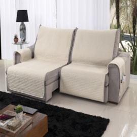 Protetor de Sofa Retratil 2,20m Dupla Face Lavive Bege/Palha Protetor de Sofa Retratil 2,20m Dupla Face Lavive Bege/Palha