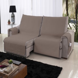 Protetor de Sofa Retratil 2,20m Dupla Face Lavive Capuccino/Bege Protetor de Sofa Retratil 2,20m Dupla Face Lavive Capuccino/Bege