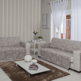 Protetor Para Sofá Pérola Jacquard King Caqui Floral