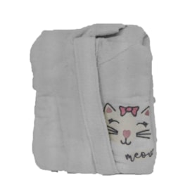 Roupão Infantil Atoalhada Lufamar Cat Branco 4 a 6 anos Roupão Infantil Atoalhada Lufamar Cat Branco 4 a 6 anos