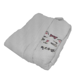 Roupão Infantil Atoalhada Lufamar Cat Branco 4 a 6 anos Roupão Infantil Atoalhada Lufamar Cat Branco 4 a 6 anos