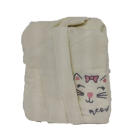 Roupão Infantil Atoalhada Lufamar Cat Creme 4 a 6 anos Roupão Infantil Atoalhada Lufamar Cat Creme 4 a 6 anos