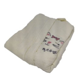 Roupão Infantil Atoalhada Lufamar Cat Creme 4 a 6 anos Roupão Infantil Atoalhada Lufamar Cat Creme 4 a 6 anos