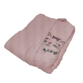Roupão Infantil Atoalhada Lufamar Cat Rosa Chá 4 a 6 anos Roupão Infantil Atoalhada Lufamar Cat Rosa Chá 4 a 6 anos