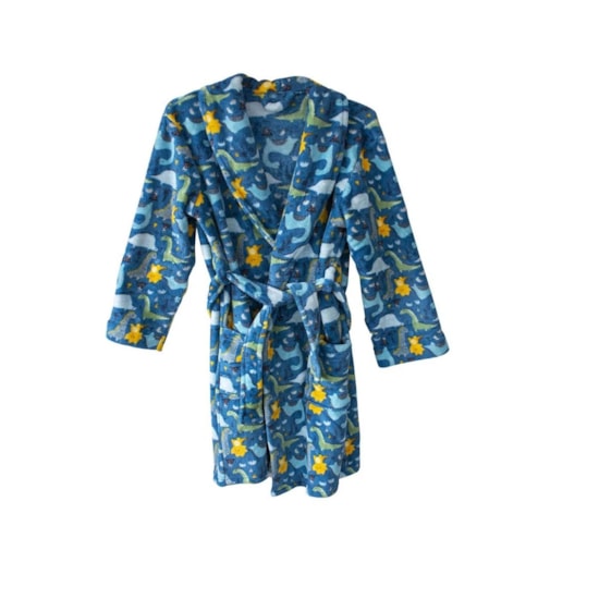 Roupão Infantil Veludo Microfibra Camesa Dino
