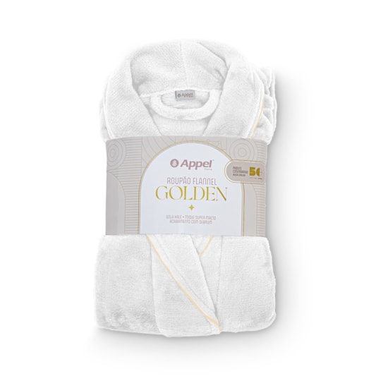 Roupão Microfibra Flannel Golden Appel M Branco