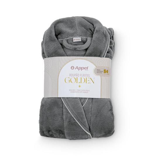Roupão Microfibra Flannel Golden Appel M Grafite