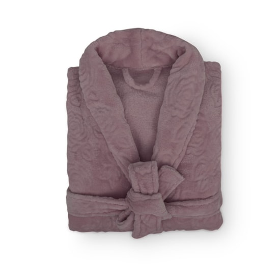 Roupão Microfibra Flannel Lady Appel GG Malva Retrô