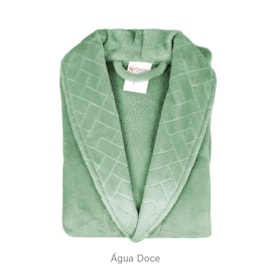 Roupão Microfibra Sofisticata com Gola Texturizado Agua Doce M Roupão Microfibra Sofisticata com Gola Texturizado Agua Doce M