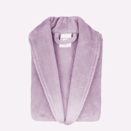Roupão Microfibra Sofisticata com Gola Texturizado Lilas G Roupão Microfibra Sofisticata com Gola Texturizado Lilas G