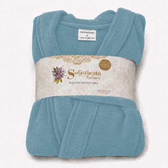 Roupão Microfibra Sofisticata Premium Aqua P