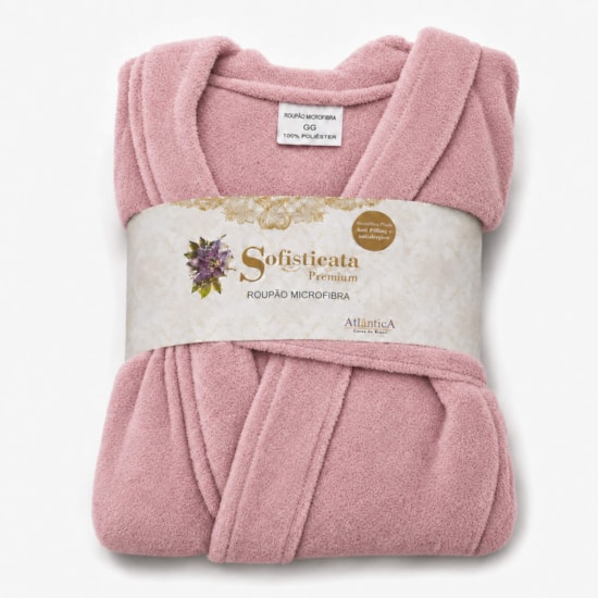 Roupão Microfibra Sofisticata Premium Rosa Blush M