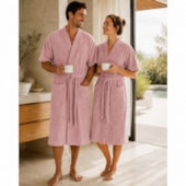 Roupão Microfibra Sofisticata Premium Rosa Blush M