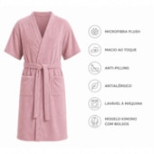 Roupão Microfibra Sofisticata Premium Rosa Blush M
