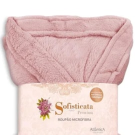 Roupão Microfibra Sofisticata Premium Rosa Retrô G